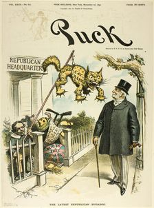 The Latest Republican Bugaboo, from Puck, published November 2, 1892. Creator: William Allen Rogers