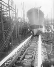 The launch of the 2nd Argentine Destroyer Tucuman 16 Oct 1928. Creator: Kirk & Sons of Cowes