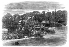 The launch of the Ipswich Life-Boat, 1862. Creator: Unknown
