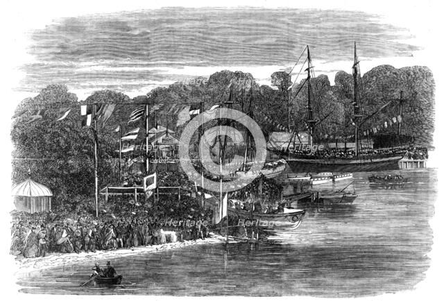 The launch of the Ipswich Life-Boat, 1862. Creator: Unknown.