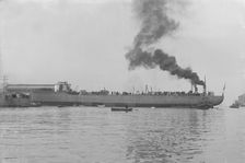 The launch of Almirante Simpson at J. Samuel White shipyard, Cowes, 26th February 1914. Creator: Kirk & Sons of Cowes