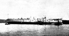 The Launch of H.M.S. Renown: broadside view, 1895. Creator: Unknown