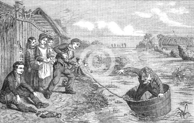 "The Launch" - painted by G. Smith, 1854. Creator: Unknown.