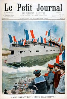 The launching of the armoured cruiser Leon Gambetta France, 1901