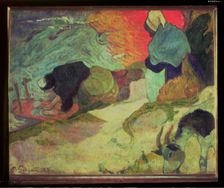 The laundresses of Arles oil by Paul Gauguin