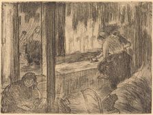 The Laundresses (Les blanchisseuses (La repassage)), 1879/1880. Creator: Edgar Degas