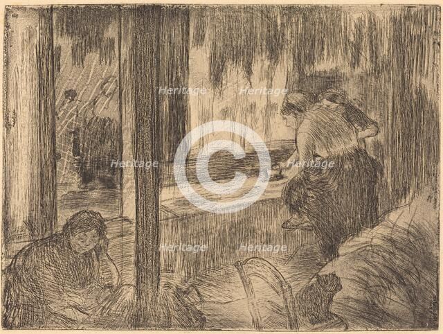 The Laundresses (Les blanchisseuses (La repassage)), 1879/1880. Creator: Edgar Degas.