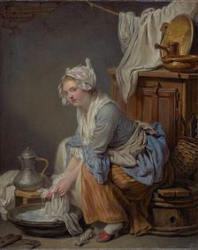 The Laundress (La Blanchisseuse), 1761. Creator: Jean-Baptiste Greuze