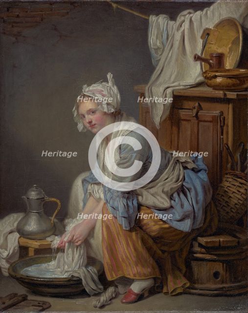 The Laundress (La Blanchisseuse), 1761. Creator: Jean-Baptiste Greuze.
