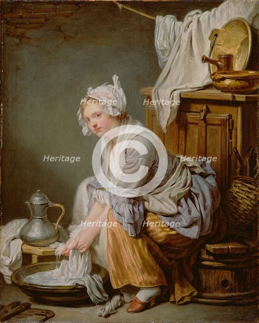 The Laundress (La Blanchisseuse), 1761. Artist: Greuze, Jean-Baptiste (1725-1805)
