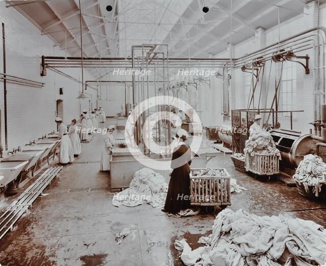 The laundry room, Long Grove Hospital, Surrey, 1910. Artist: Unknown.