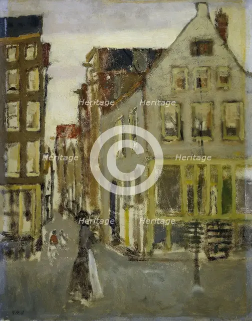 The Lauriergracht at the Tweede Laurierdwarsstraat, 1917-1918.  Creator: George Hendrik Breitner.