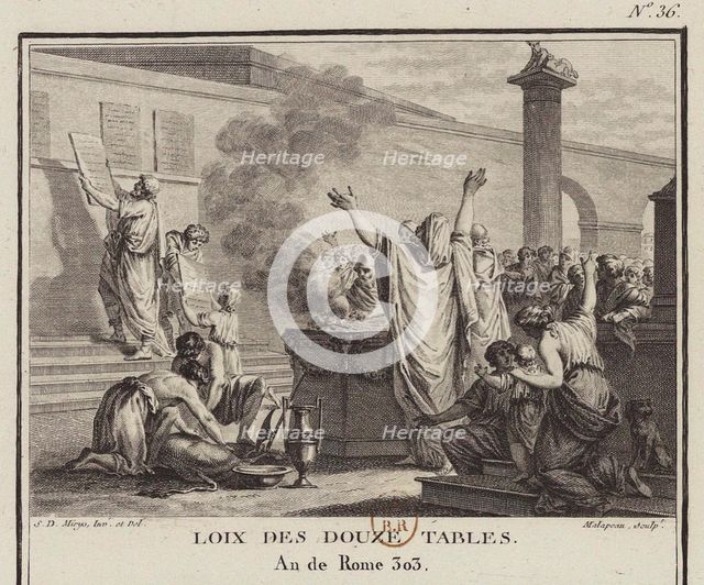 The Law of the Twelve Tables (Leges Duodecim Tabularum or Duodecim Tabulae), 1799.
