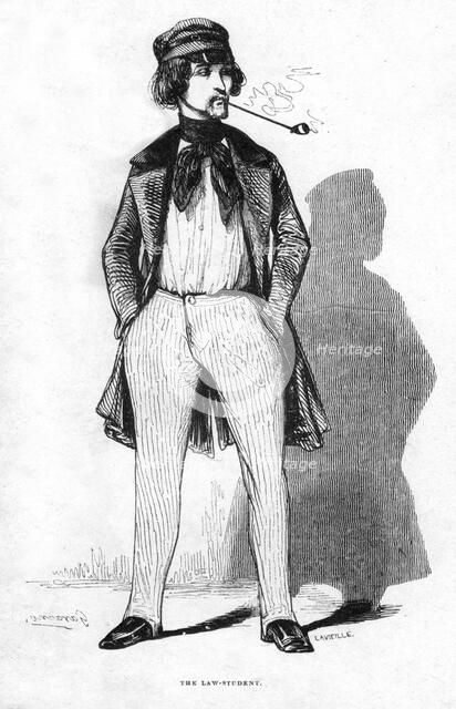 The law student, 19th century.Artist: Lavieille
