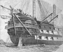 The Laying of the Atlantic Cable, 1857: H.M.S. Agamemnon .. (1901). Creator: Unknown