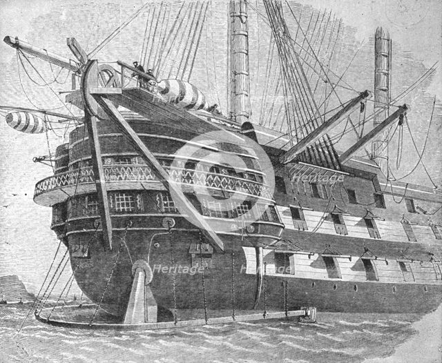'The Laying of the Atlantic Cable, 1857: H.M.S. 'Agamemnon'...', (1901).  Creator: Unknown.