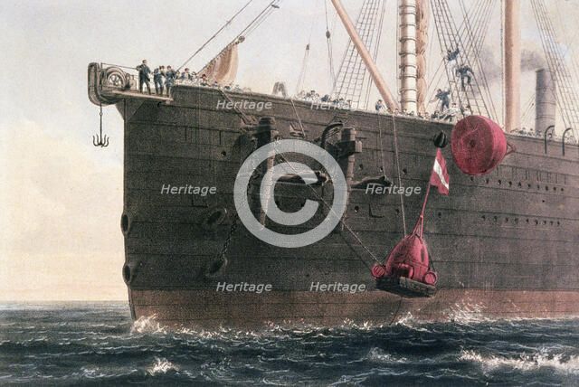 The laying of the transatlantic telegraph cable, August 8th, 1866. Artist: Robert Dudley