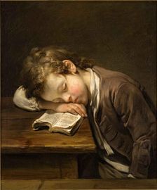 The Lazy Boy (Le Petit Paresseux) , 1755. Creator: Greuze, Jean-Baptiste (1725-1805)