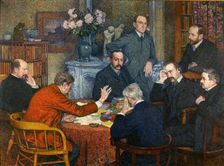 The Lecture by Emile Verhaeren, 1903. Creator: Rysselberghe, Théo van (1862-1926)