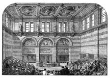 The Lecture Theatre, London University, Burlington Gardens, 1871. Creator: Unknown