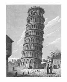 The Leaning Bell-Tower, at Pisa c1824. Creator: Edward John Roberts