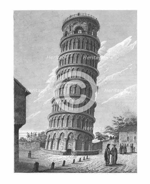 'The Leaning Bell-Tower, at Pisa', c1824. Creator: Edward John Roberts.