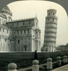 The Leaning Tower and Eleventh Century Cathedral, Pisa, Italy c1930s. Creator: Unknown