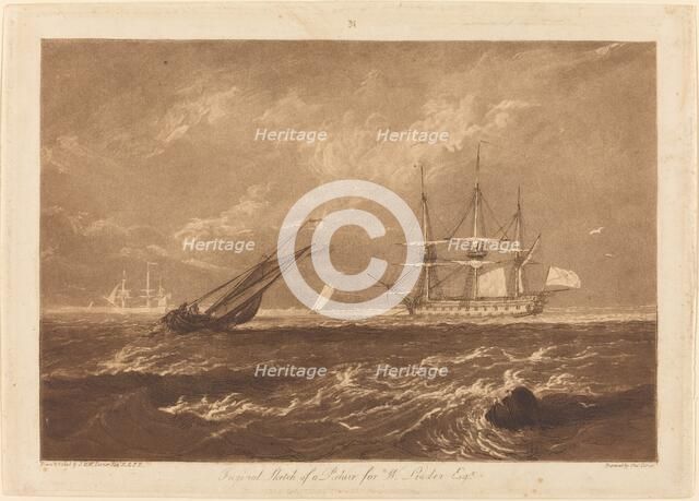 The Leader Sea Piece, published 1809. Creator: JMW Turner.