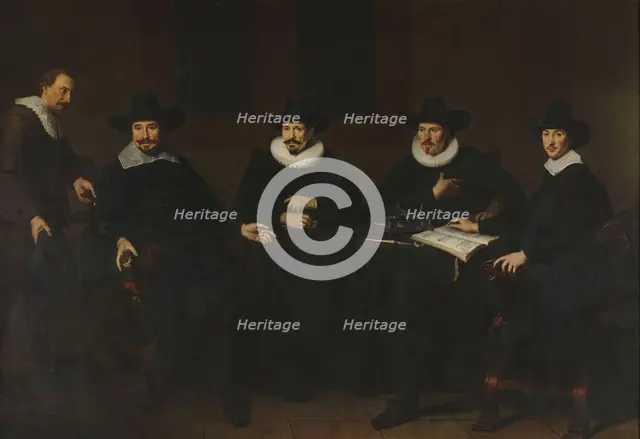 The leaders of the cloth industry (Saainering) in Amsterdam, 1643. Creator: Dirck Dircksz. Santvoort.