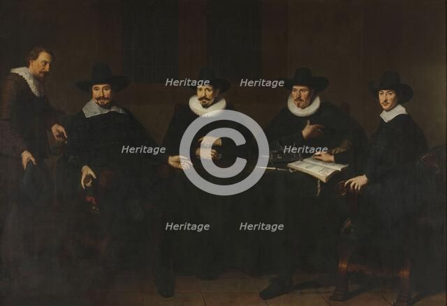 The leaders of the cloth industry (Saainering) in Amsterdam, 1643. Creator: Dirck Dircksz. Santvoort.
