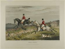 The Leap, from Fox Hunting, 1828. Creator: Charles Bentley