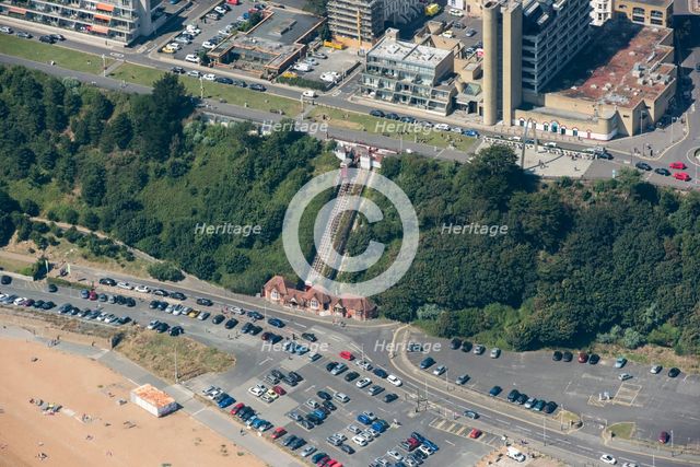 The Leas Lift, cliff funicular railway built in 1885, Folkestone, Kent, 2016. Creator: Damian Grady.