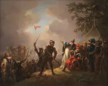 The Legend of the Danish Flag (the Dannebrog) Falling from the Heavens during the Battle..., 1809. Creator: Christian August Lorentzen