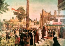 The Legend of St. Ursula: Martyrdom and Funeral of St. Ursula 1493. Artist: Vittore Carpaccio
