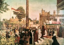 The Legend of St. Ursula: Martyrdom and Funeral of St. Ursula 1493. Artist: Vittore Carpaccio