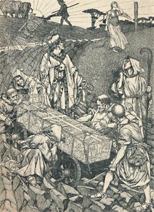 The Legend of St. Cuthbert, Pen Drawing 1891-1920, (1923). Artist: Robert Spencer