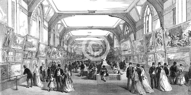 The Leeds Exhibition: the Gallery of British Living Painters in Oil, 1868. Creator: Mason Jackson.