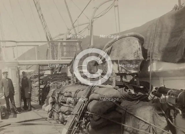 The Left Side of the Quarterdeck with Cargo for the Anadyr Expedition, 1889. Creator: Unknown.