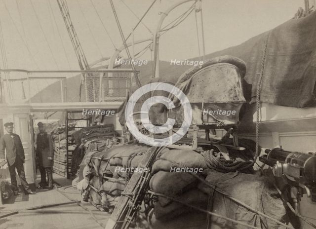 The Left Side of the Quarterdeck with Cargo for the Anadyr Expedition, 1889. Creator: Unknown.