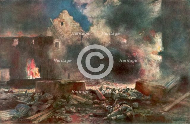 'The Lessard farm, between Marizy and Neuilly Saint Front', France, 18 July 1918, (1926).Artist: Francois Flameng