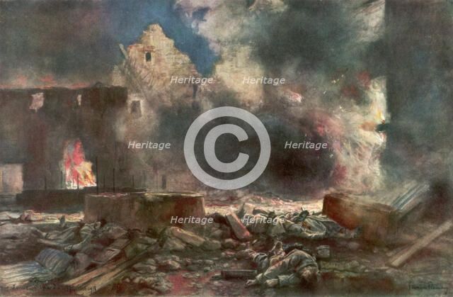 'The Lessard farm, between Marizy and Neuilly Saint Front', France, 18 July 1918, (1926).Artist: Francois Flameng