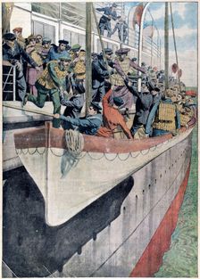 The lesson of SS Titanic: Lifeboat drill on a passenger liner, 1912