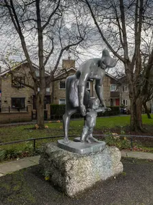 The Lesson sculpture by Franta Belsky, Bethnal Green, London, 2015. Artist: Chris Redgrave