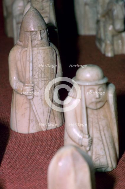 The Lewis Chessmen, (Norwegian?), c1150-c1200. Artist: Unknown