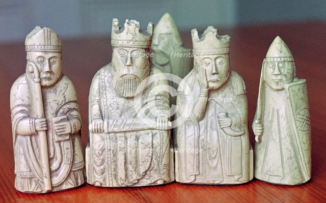 The Lewis Chessmen, (Norwegian?), c1150-c1200. Artist: Unknown