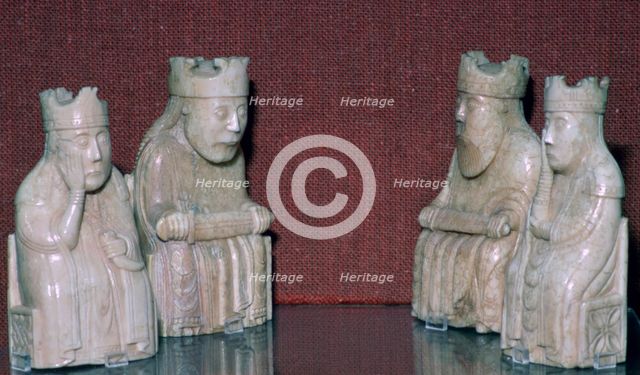 The Lewis Chessmen, (Norwegian?), c1150-c1200. Artist: Unknown