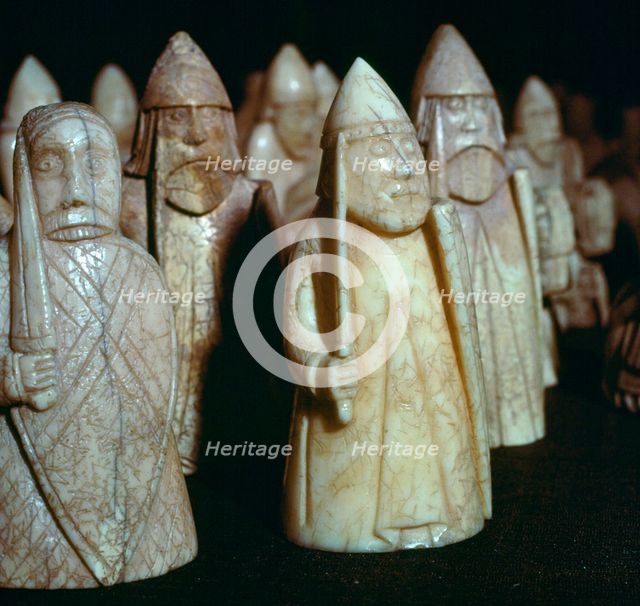 The Lewis Chessmen, (Norwegian?), c1150-c1200. Artist: Unknown