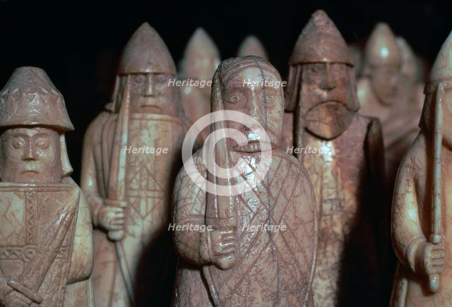 The Lewis Chessmen, (Norwegian?), c1150-c1200. Artist: Unknown