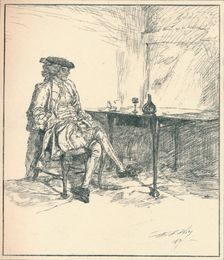 The Letter. Unpublished Pen Drawing, 1890 1923. Artist: Edwin Austin Abbey
