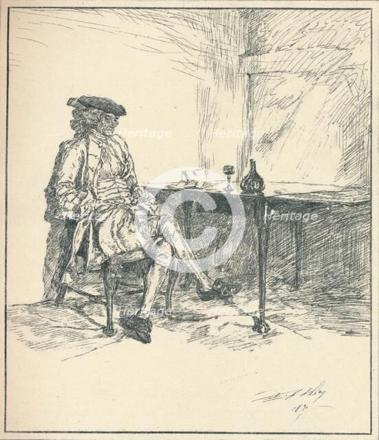 The Letter. Unpublished Pen Drawing, 1890', 1923. Artist: Edwin Austin Abbey.